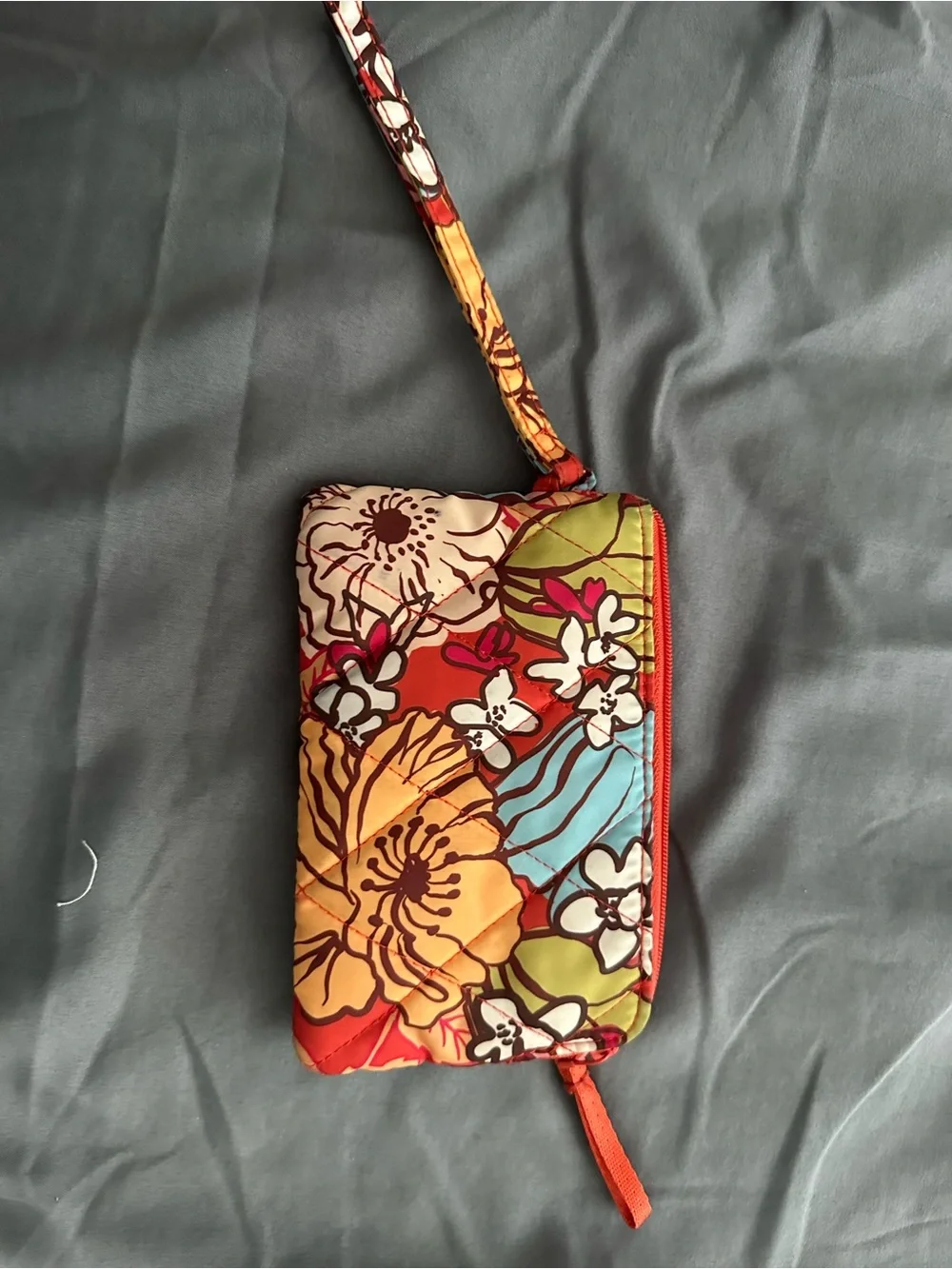 Vera Bradley Floral Quilted Wristlet Pouch - Red Multi